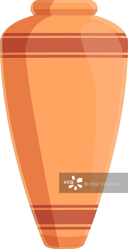 双耳细颈土罐艺术图标卡通风格图片素材