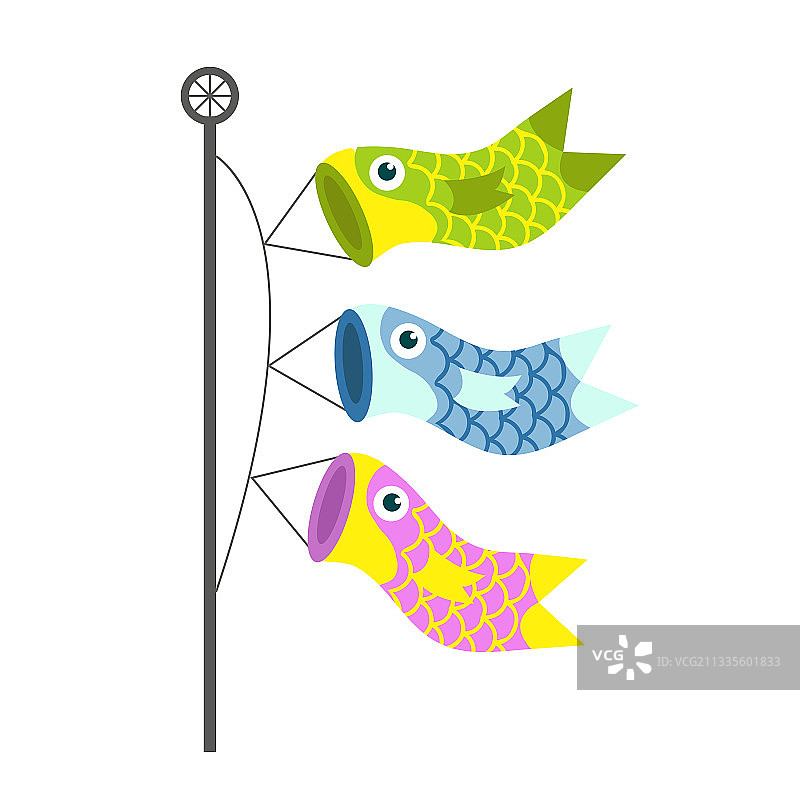 快乐的鲤鱼旗图片素材