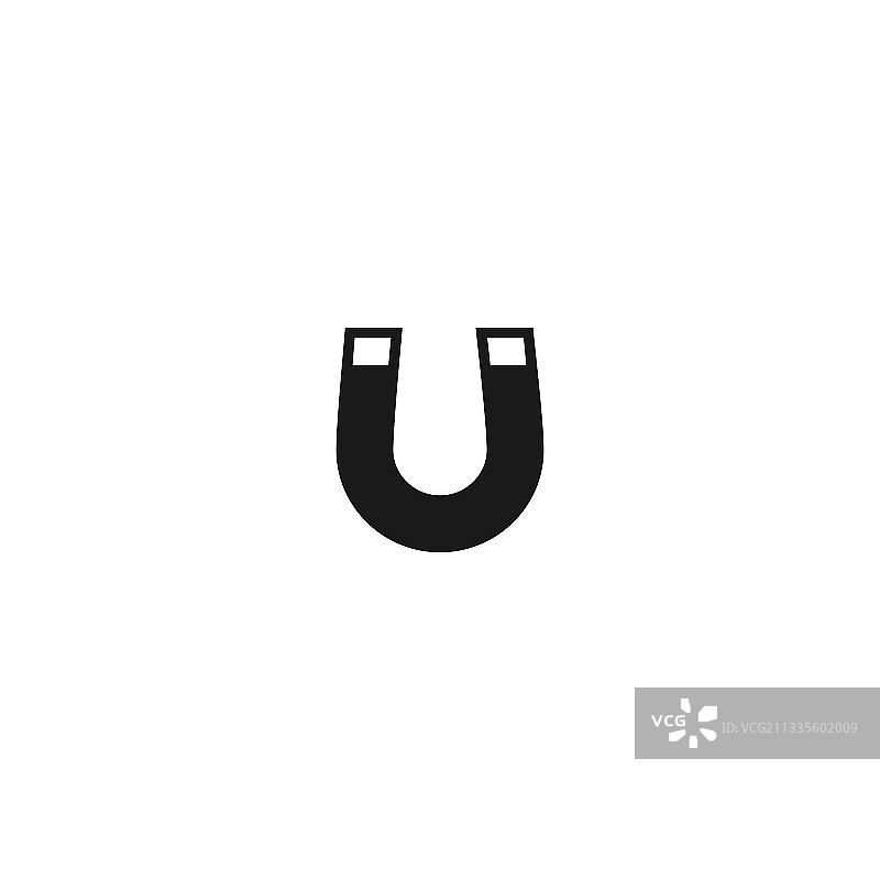 带磁力的黑色马蹄磁铁图片素材