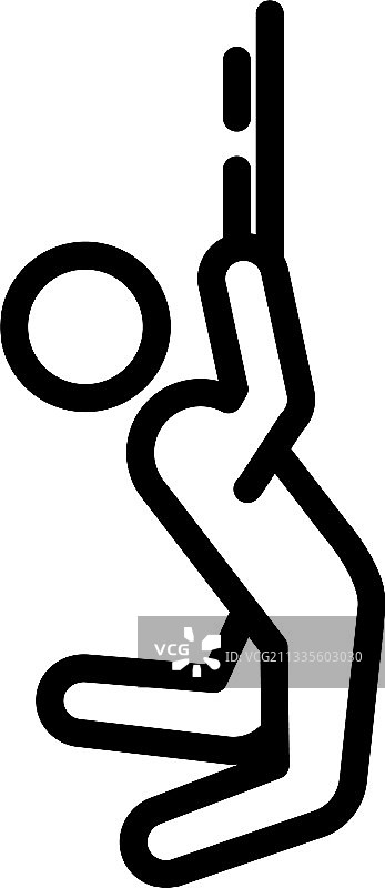 男人不小心跳跃图标轮廓样式图片素材