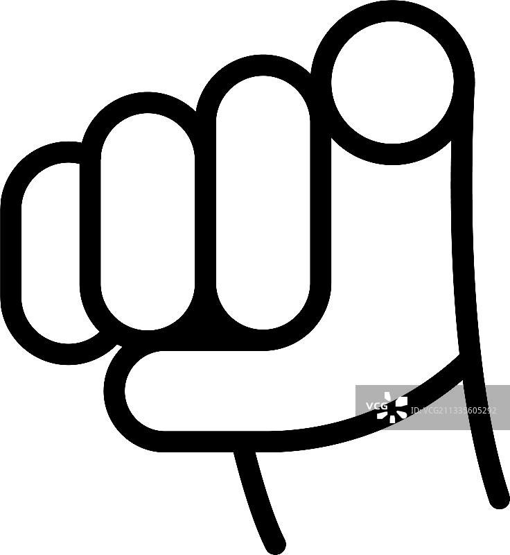 指向手势图标描边风格图片素材