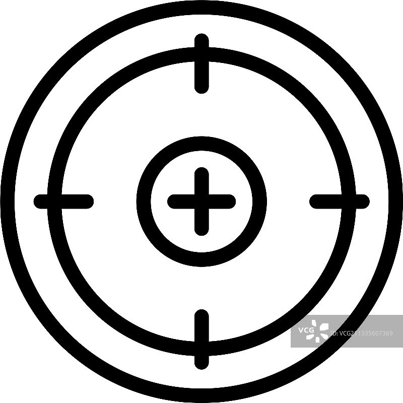 光学十字线瞄准器轮廓图标图片素材