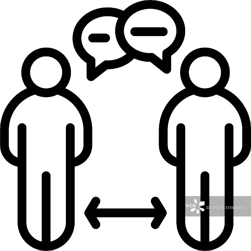 疫情期间社交距离图标轮廓样式图片素材