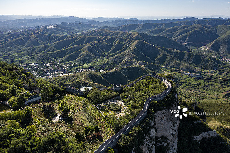 河北省，石家庄市，抱犊寨风景区，航拍画面图片素材