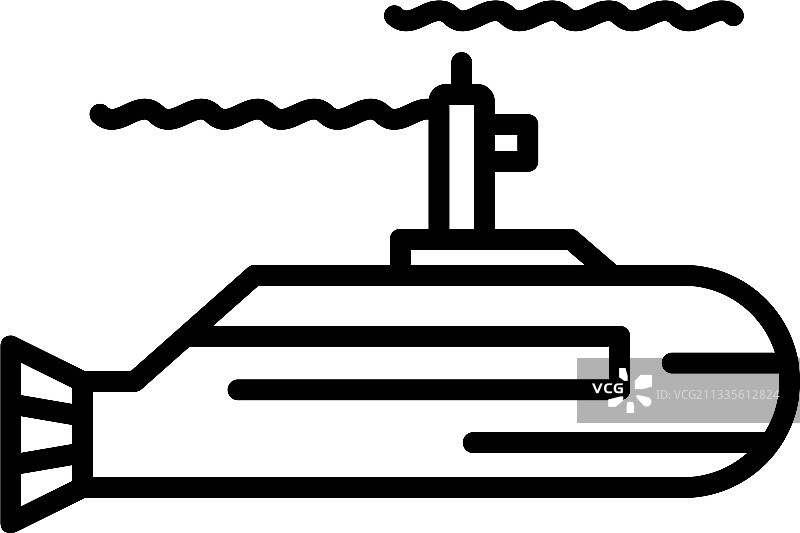 强力潜艇轮廓图标样式图片素材