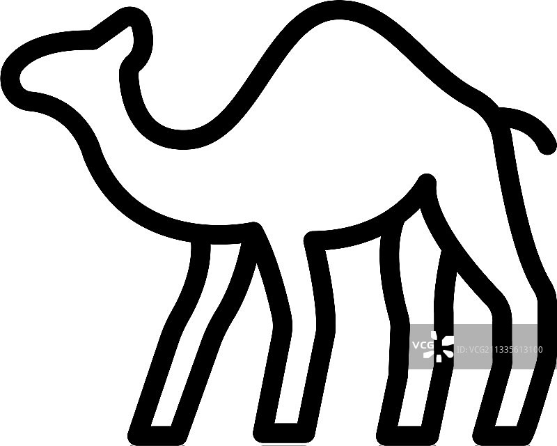 骑骆驼图标轮廓样式图片素材