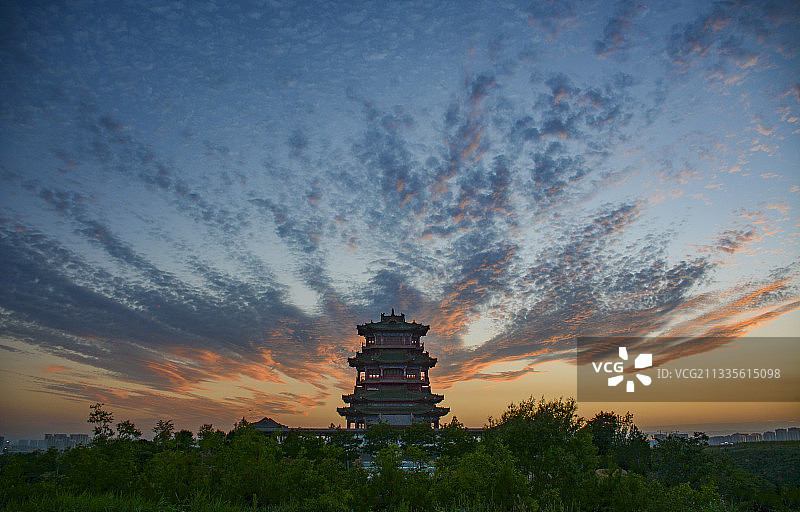 夕阳余晖图片素材