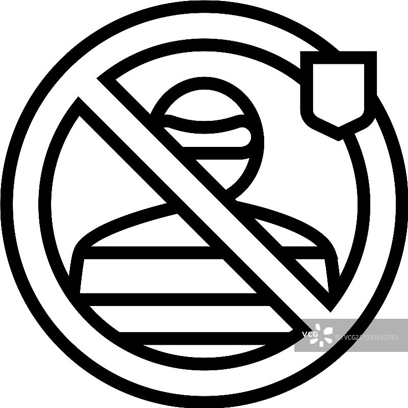 小偷保护扁平线条图标图片素材