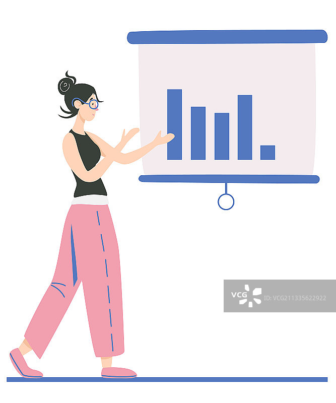 女人提交进度报告图片素材