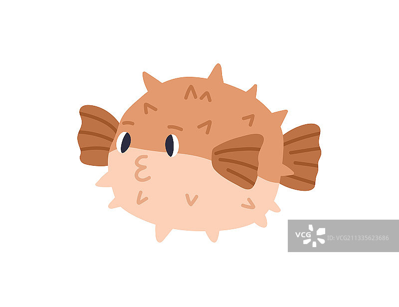 带刺的可爱河豚图片素材