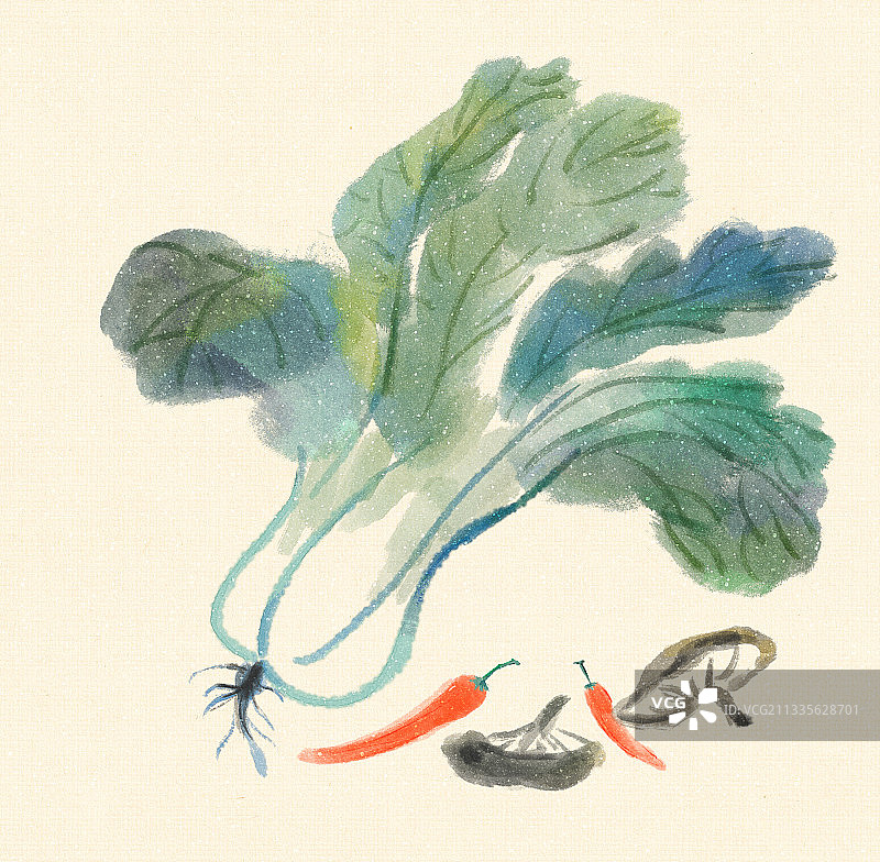 国画蔬菜图片素材