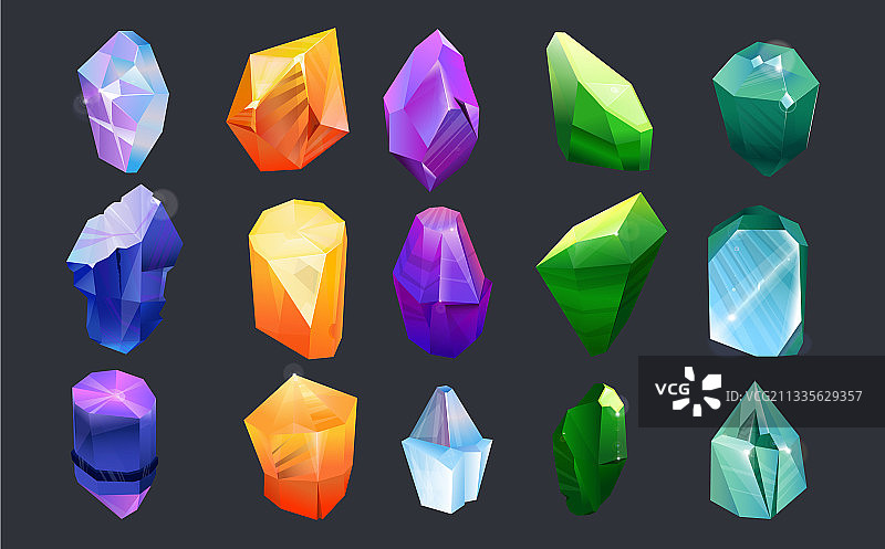 彩色宝石收藏套装图片素材