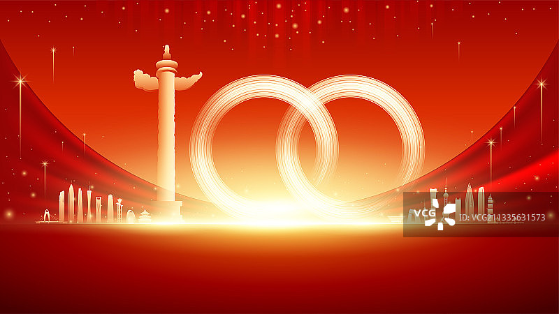 建党节插画背景矢量图片素材