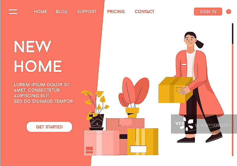 新房概念着陆页图片素材