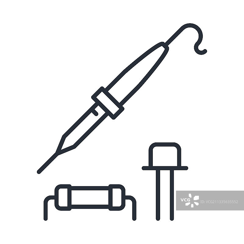电烙铁图标和电阻图片素材
