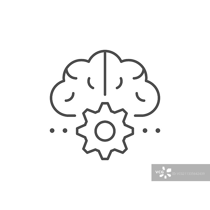 人工智能线条轮廓图标图片素材