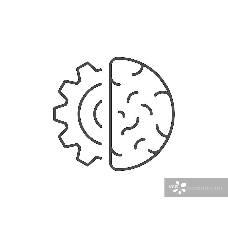 人工智能线条轮廓图标图片素材