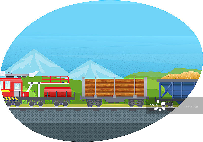 货运列车与货车罐车货运水箱图片素材