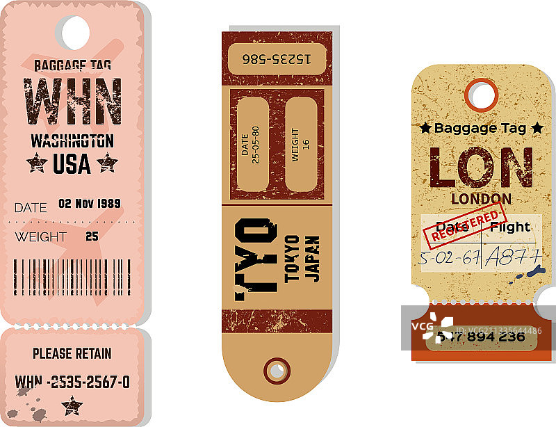 老式行李牌图片素材