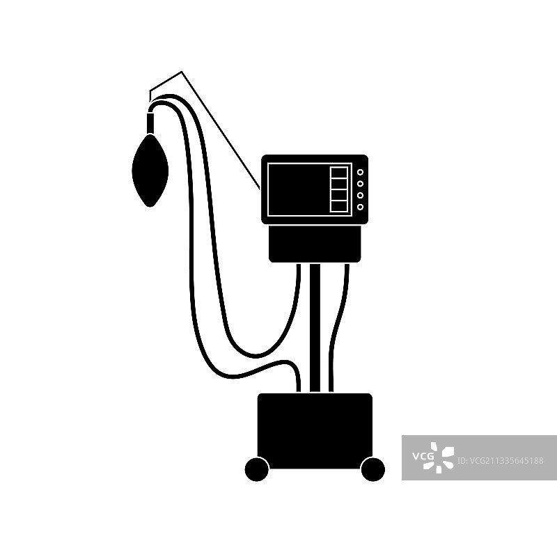 医用呼吸机轮廓线性图标图片素材
