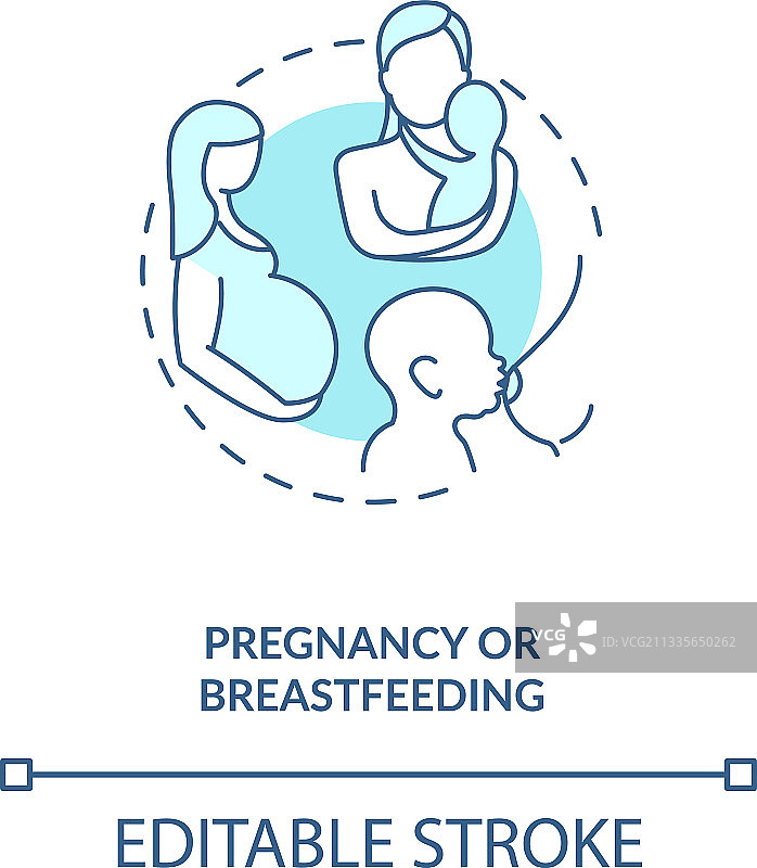 怀孕或哺乳蓝色概念图标图片素材