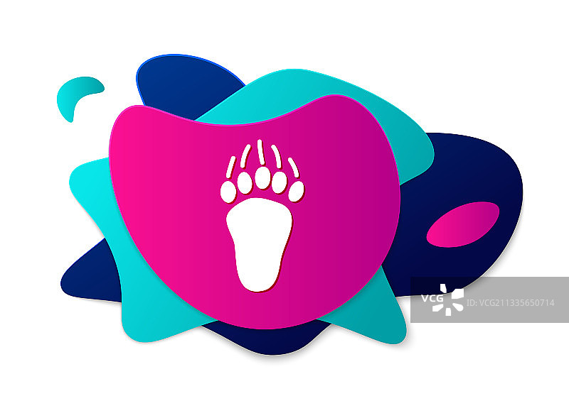 彩色熊掌脚印图标图片素材