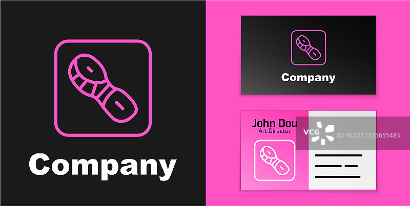 粉色线条人类脚印鞋子图标图片素材