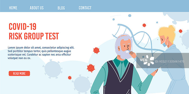 扁平卡通病人医生角色核酸检测图片素材