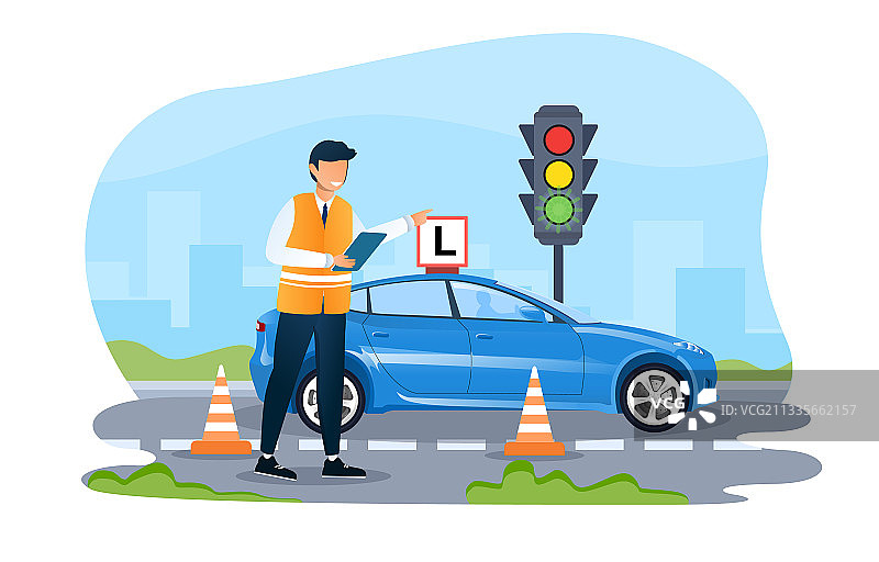 男教练教人开车图片素材