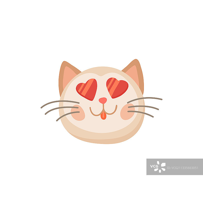 心情愉悦的猫咪，粉色小猫表情符号图片素材