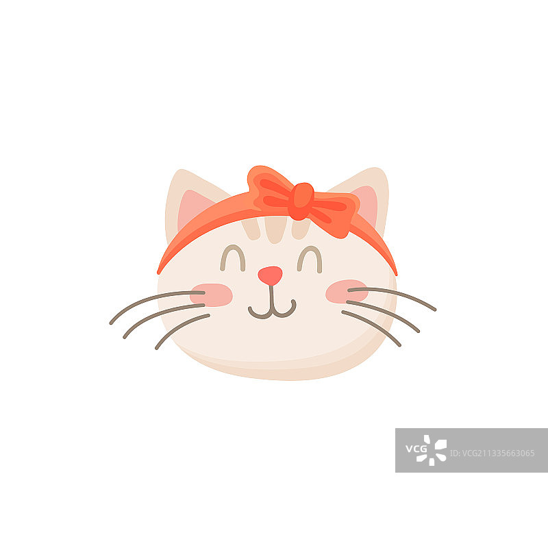 头戴蝴蝶结的快乐小猫，可爱的猫咪图片素材