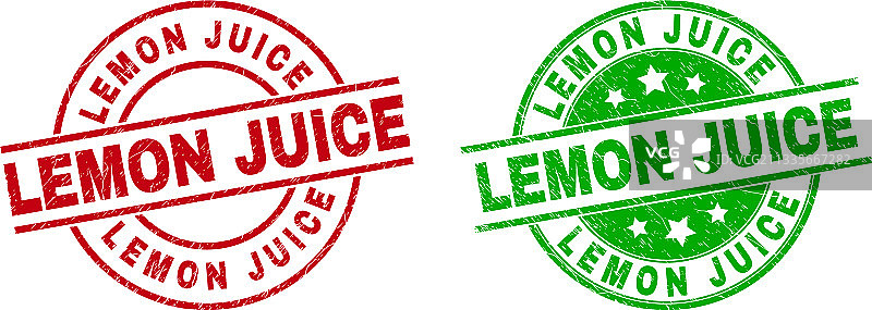 带有做旧表面的柠檬汁圆形水印图片素材