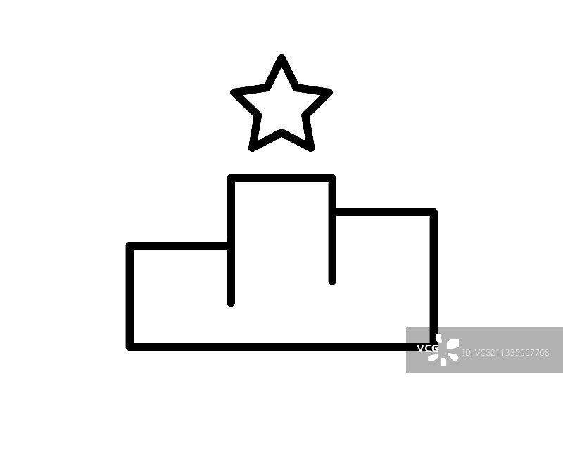 冠军线性图标，优胜者和成就领奖台图片素材