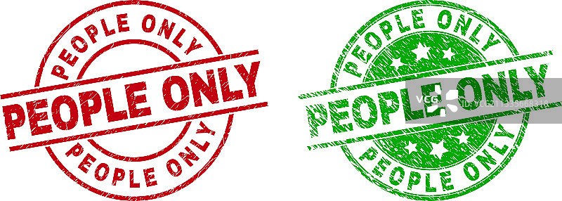 具有粗糙纹理的仅限人群圆形水印图片素材