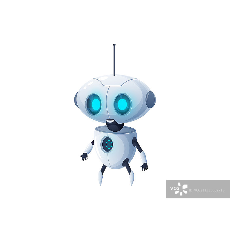 头部带有天线的人工智能机器人图片素材