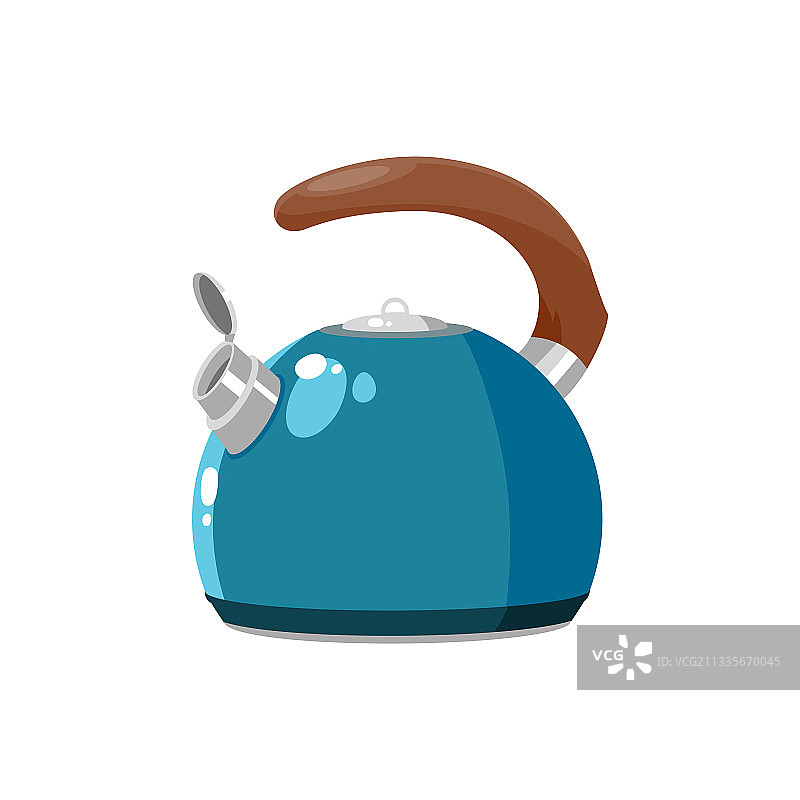 金属质感茶壶或茶壶隔离图标图片素材