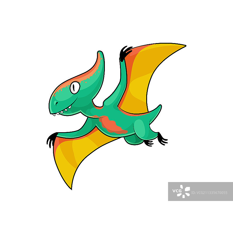 翼手龙卡通飞行恐龙孤立图图片素材