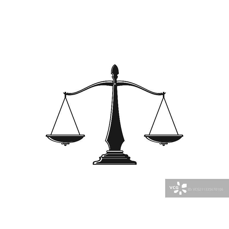 天平秤隔离的法律和正义象征图片素材