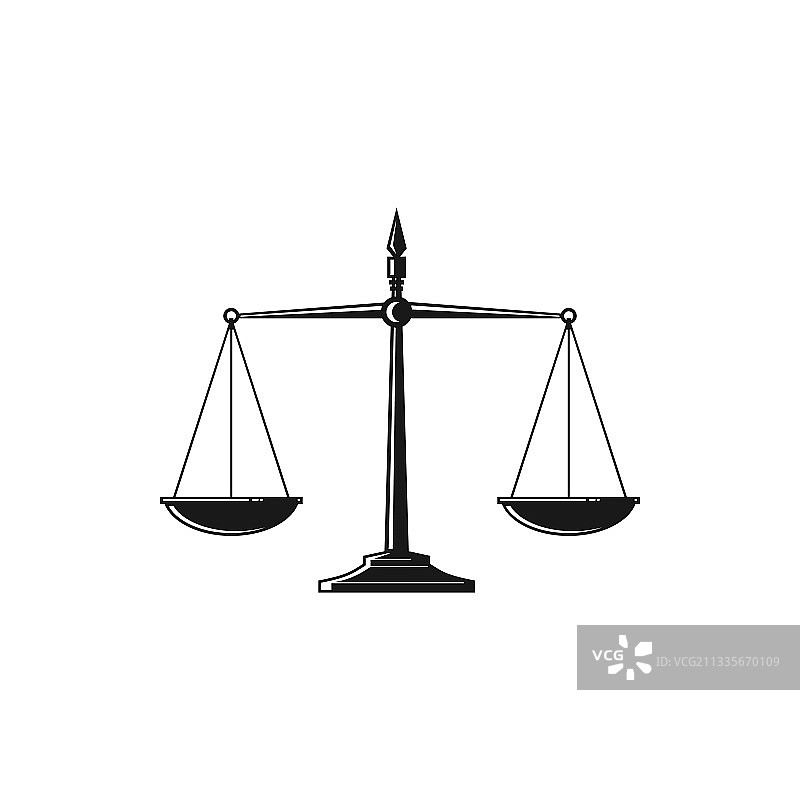 孤立的砝码天平与法律平衡图片素材