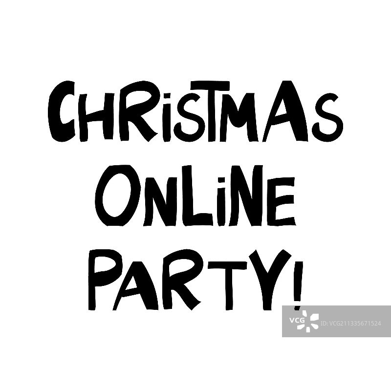 圣诞节线上派对手写字母图片素材