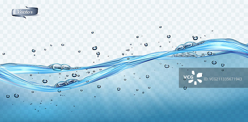 透明水波与气泡图片素材