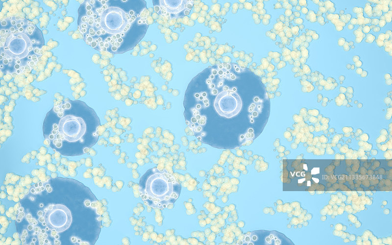 繁殖的细菌 3D渲染图片素材