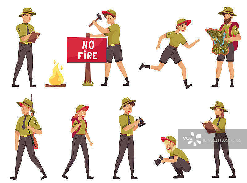 人物角色扮演公园管理员或森林管理员图片素材