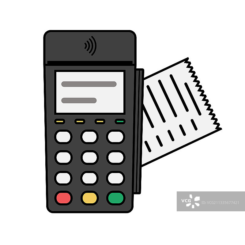 银行终端机扁平风格（隔离背景）图片素材