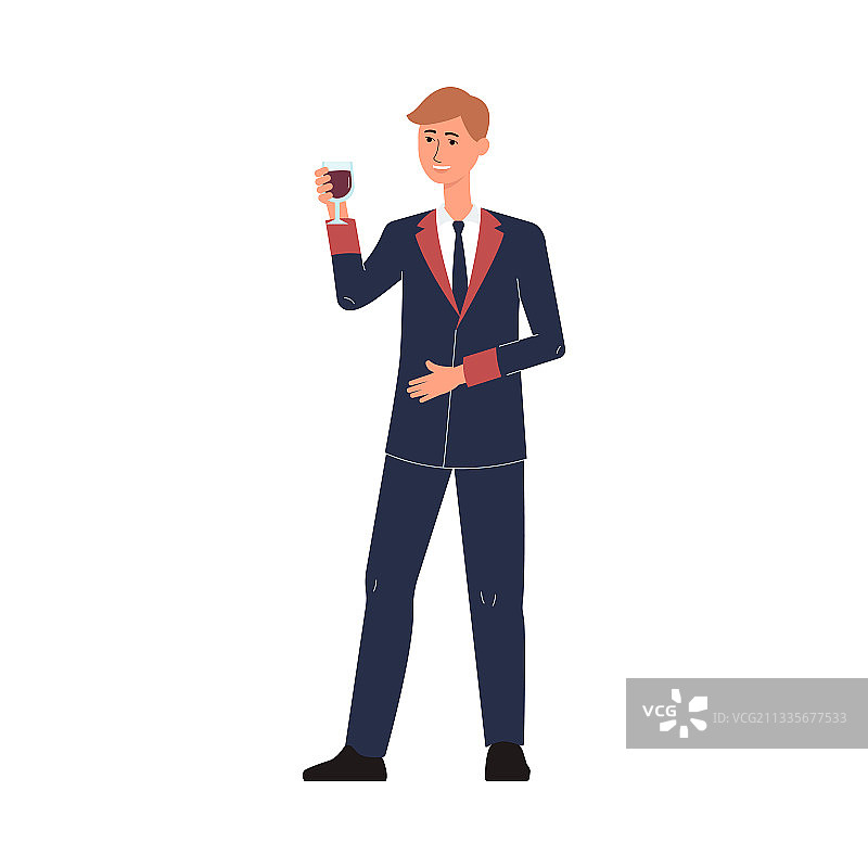 餐厅经理或行政人员扁平人物图片素材