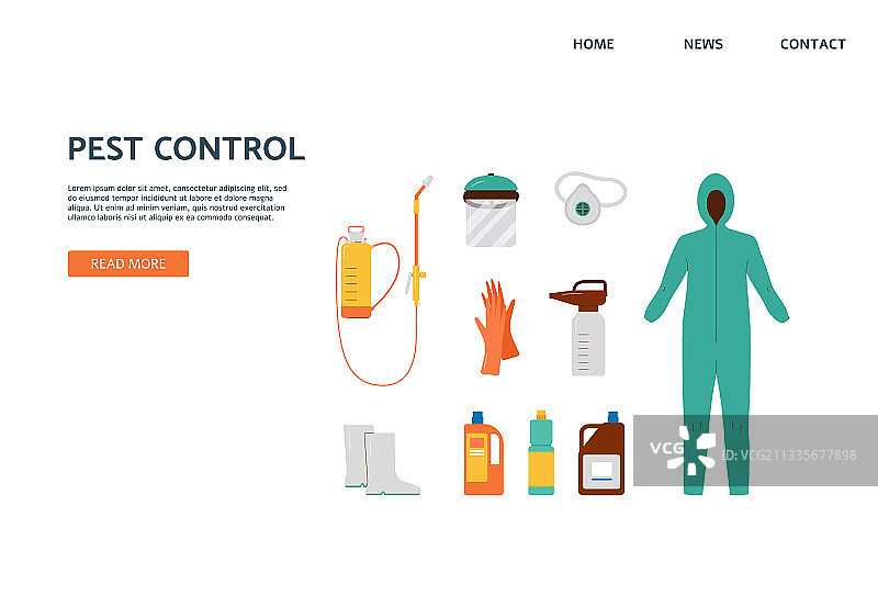 害虫防治服务着陆页图片素材
