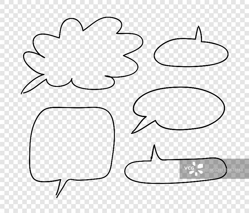 手绘涂鸦波普艺术对话气泡系列图片素材