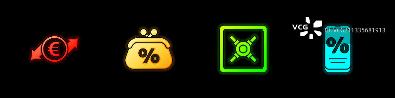 金融增长与欧元硬币钱包图片素材