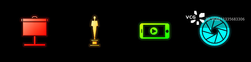 投影屏幕电影奖杯在线播放图片素材
