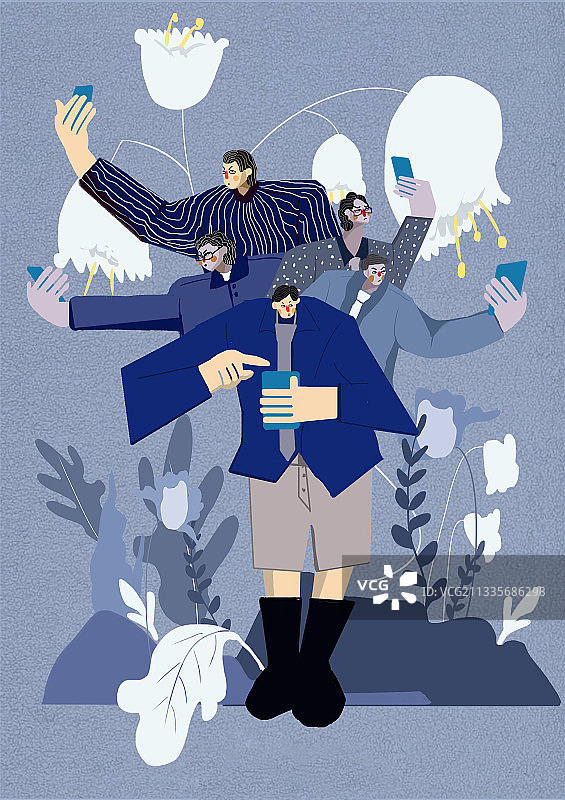 商业插画《抢信号》图片素材